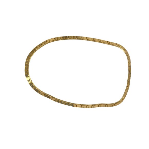 Gold-Plated Flat Herringbone Chain Necklace Layering Necklace Gift for Her - Picture 4 of 6